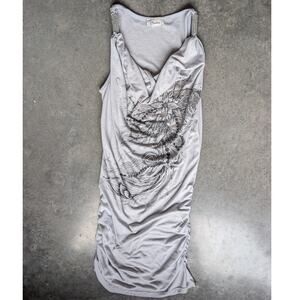 Chesley Y2K Rhinestone Graphic Ruched Dress Size Small